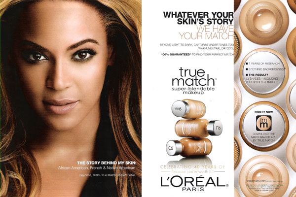 Beyonce L'Oreal True Match celebrity endorsements