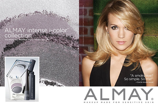 Carrie Underwood Almay celebrity makeup ads endorsements