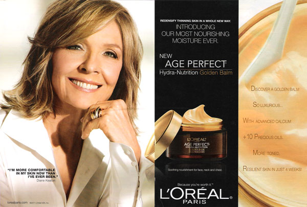 Diane Keaton Loreal Age Perfect celebrity endorsement ads