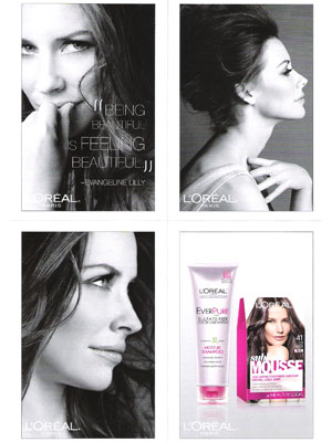 Evangeline Lilly L'Oreal beauty celebrity endorsements