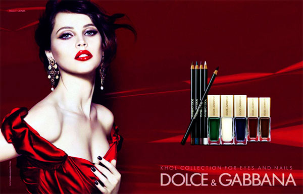 Felicity Jones Dolce and Gabbana makeup celebrity endorsement ads