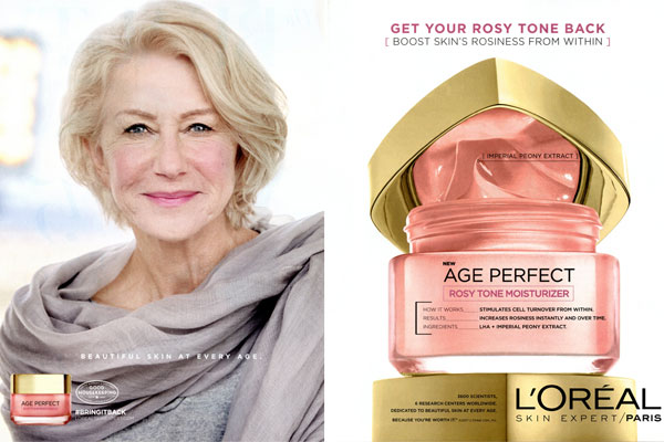 Helen Mirren L'Oreal Age Perfect Rosy Tone Moisturizer