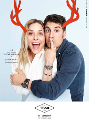 Jason Biggs and Jenny Mollen for Fossil