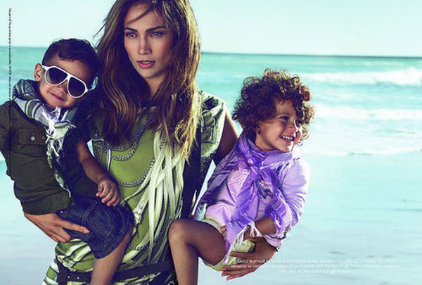 Jennifer Lopez and children for Gucci Children's Collection