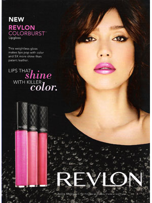 Jessica Alba celebrity endorsements Revlon ColorBurst Lipgloss