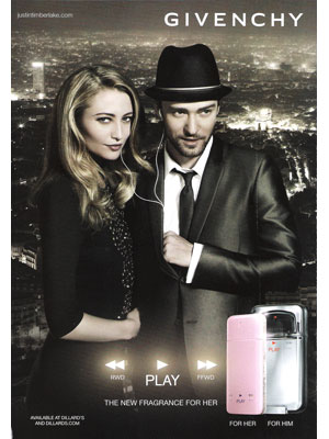 Justin Timberlake Givenchy Play fragrances