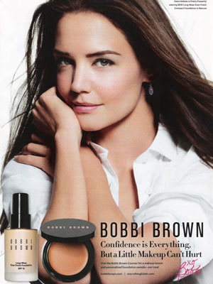 Katie Holmes for Bobbi Brown cosmetics celebrity endorsement ads