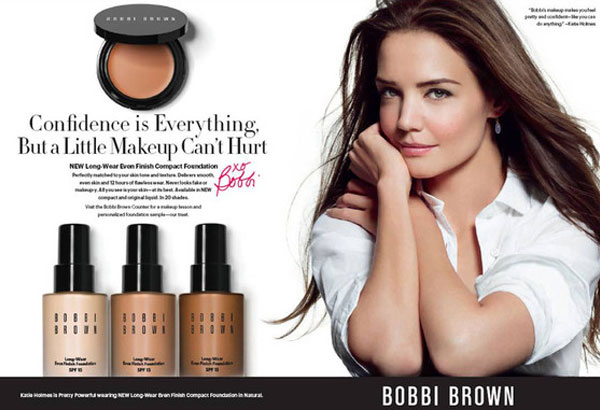 Katie Holmes Bobbi Brown celebrity endorsement ads
