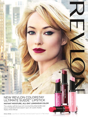 Olivia Wilde Revlon lipstick celebrity endorsement ads
