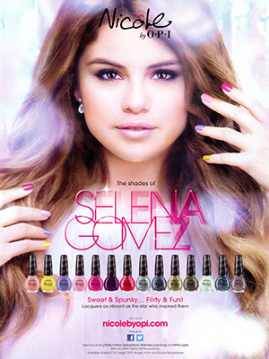 Selena Gomez Nicole OPI Ad 2013